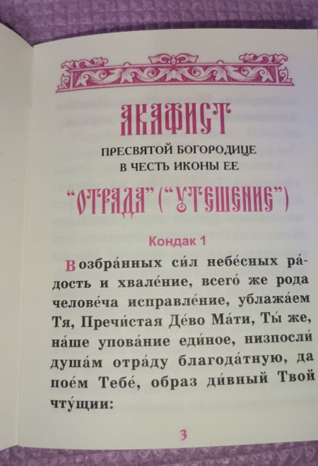 Акафист Пресвятой Богородице в честь иконы Её Отрада (Утешение) (Синтагма)