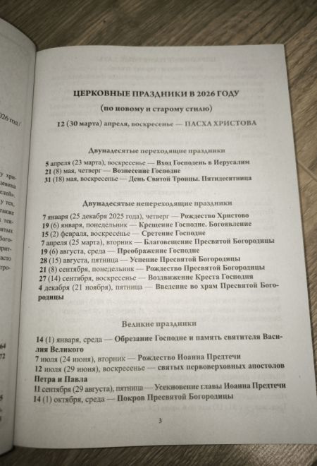 2026 Души молитвенный покров. Православный календарь-книга с чтениями на каждый день на 2026-й год (Летопись)