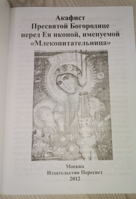 Акафист Пресвятой Богородице перед иконой Млекопитательница (Пересвет)