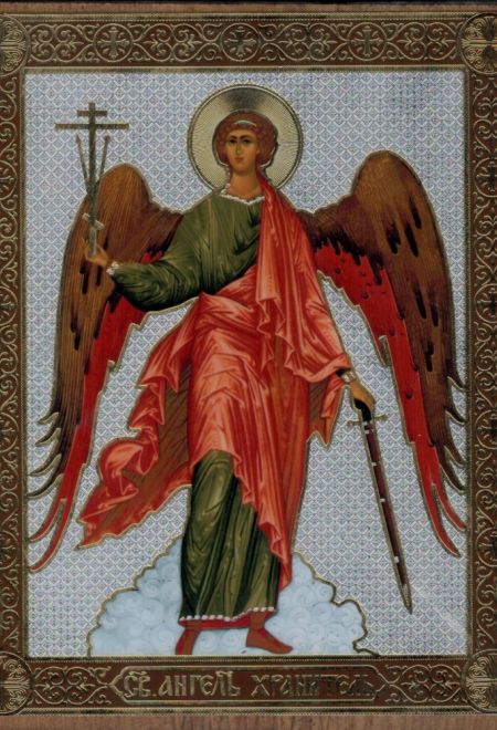 Икона на дереве 13х16 см. Св. Ангел Хранитель