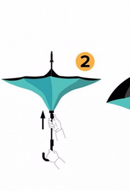 Умный двухслойный зонт (зонт наоборот, сухой зонт) TQ12