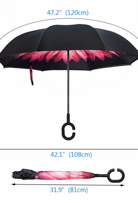 Умный двухслойный зонт (зонт наоборот, сухой зонт) TQ25